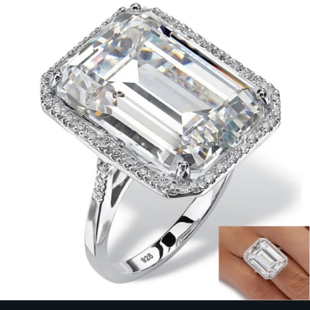 NEW 925 cz cocktail ring
